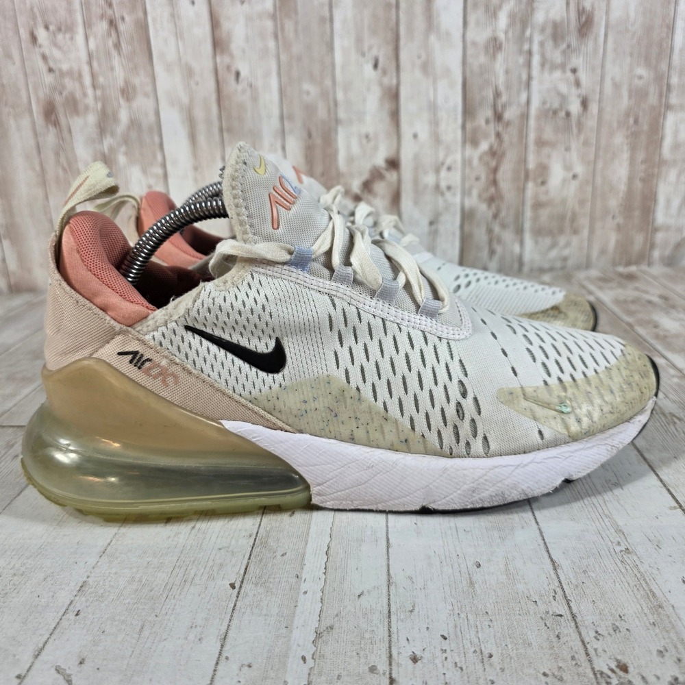 Nike Air Max 270 Mens 9 Cream Coral White Sneakers DQ7642-100